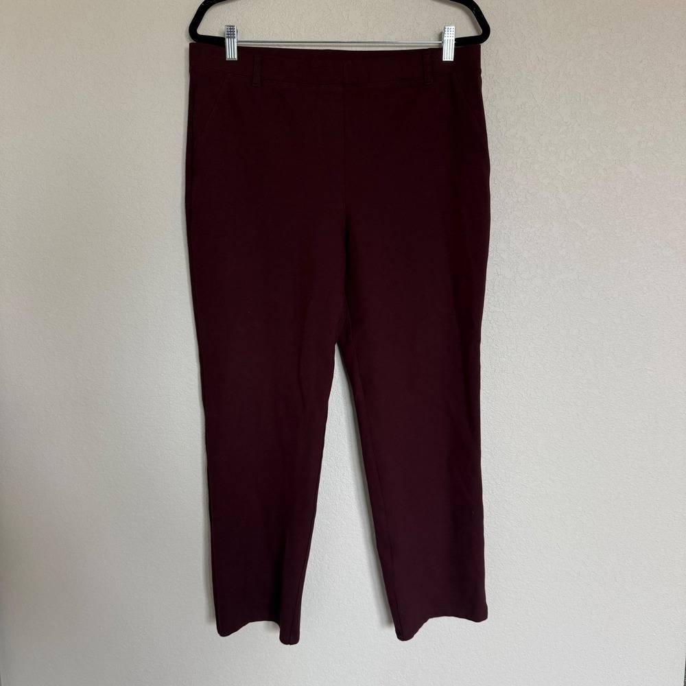 Quince Burgundy Ultra-Stretch Straight Leg Pants Womens XL Maroon Office Career
